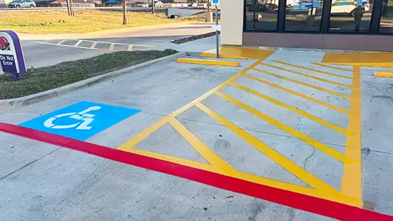 New parking lot layout and striping in San Antonio